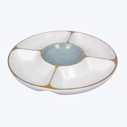 Ceramic White Winter Divided Platter