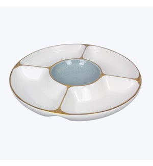 Ceramic White Winter Divided Platter