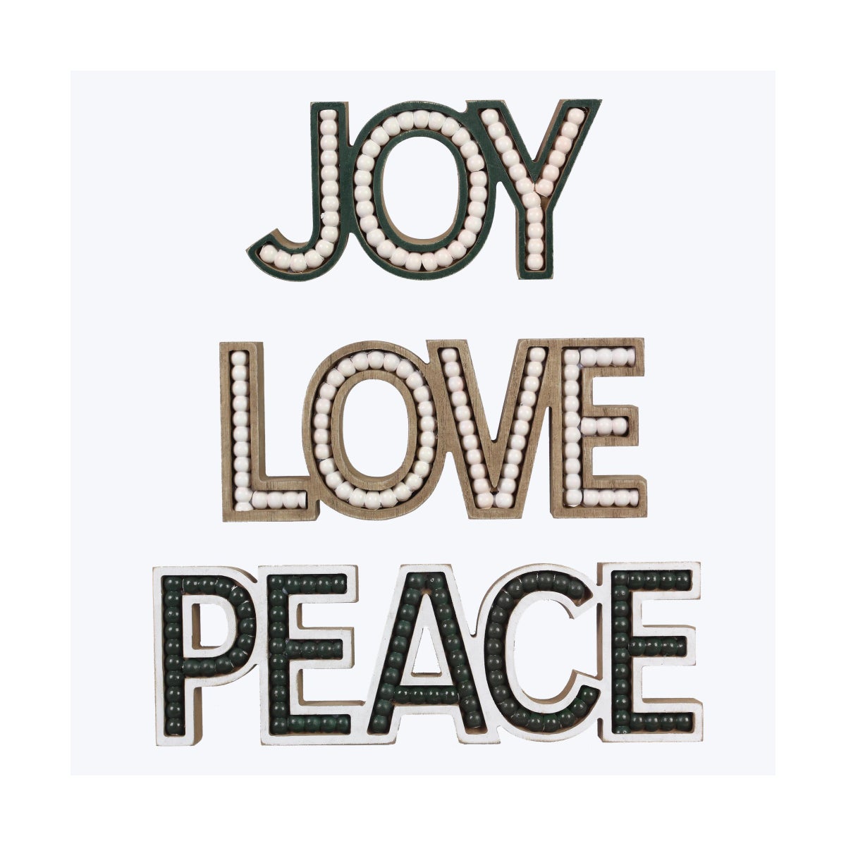 Wood Tabletop Christmas Word Signs 3 Ast