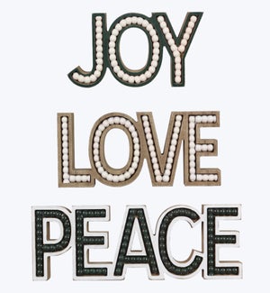 Wood Tabletop Christmas Word Signs 3 Ast
