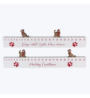 Wood Pet Christmas Holiday Countdown Calendar, 2 Assorted