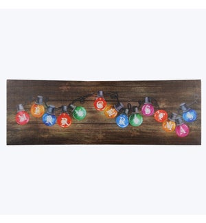 Canvas Christmas Lights Art with LED Colored Lights