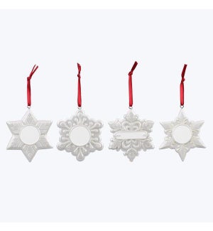 Resin Ornaments - Snowflake, 4 Ast.