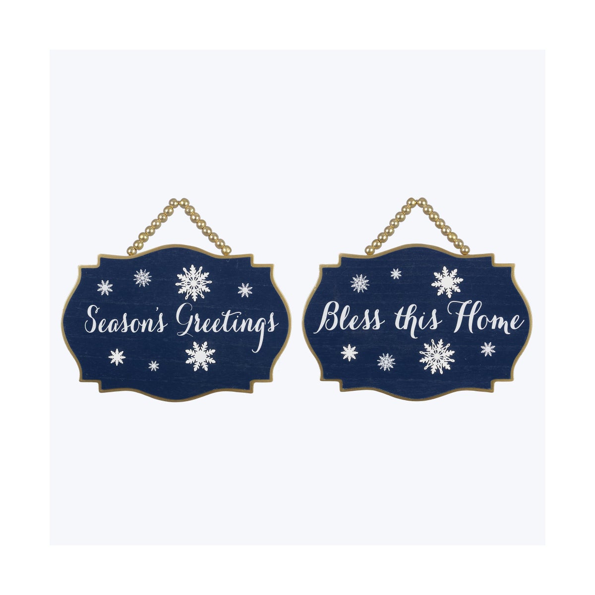 Wood Wall Sign with Blessing Beads Hanger 2 Ast