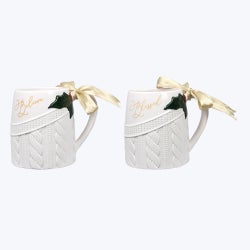 Wintergreen Christmas Ceramic Mug, 2 Assorted