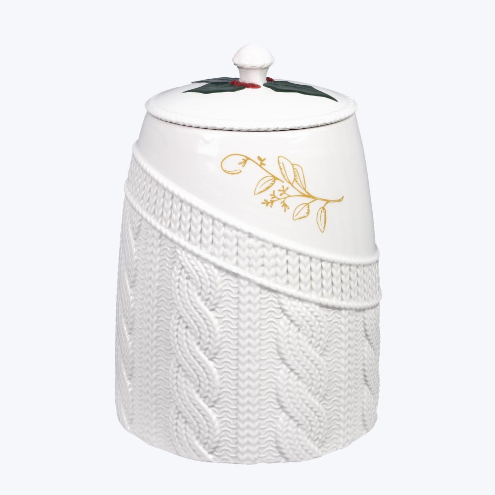 Wintergreen Christmas Ceramic Treat Jar