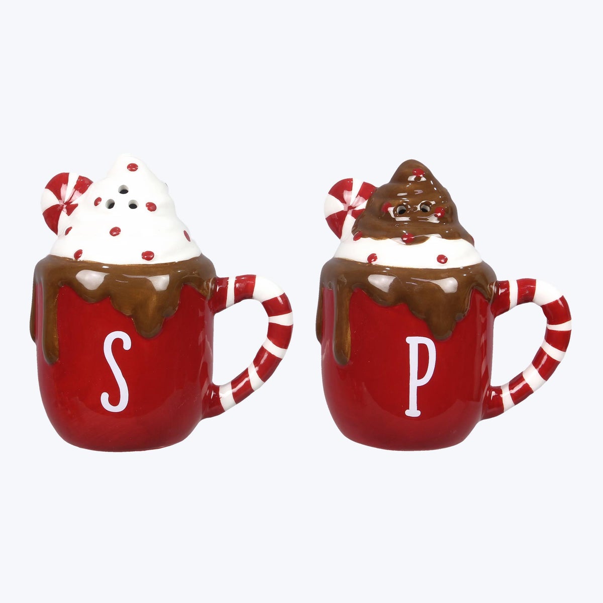 Ceramic Cocoa and Cookie Salt and Pepper Set of 2. S/P