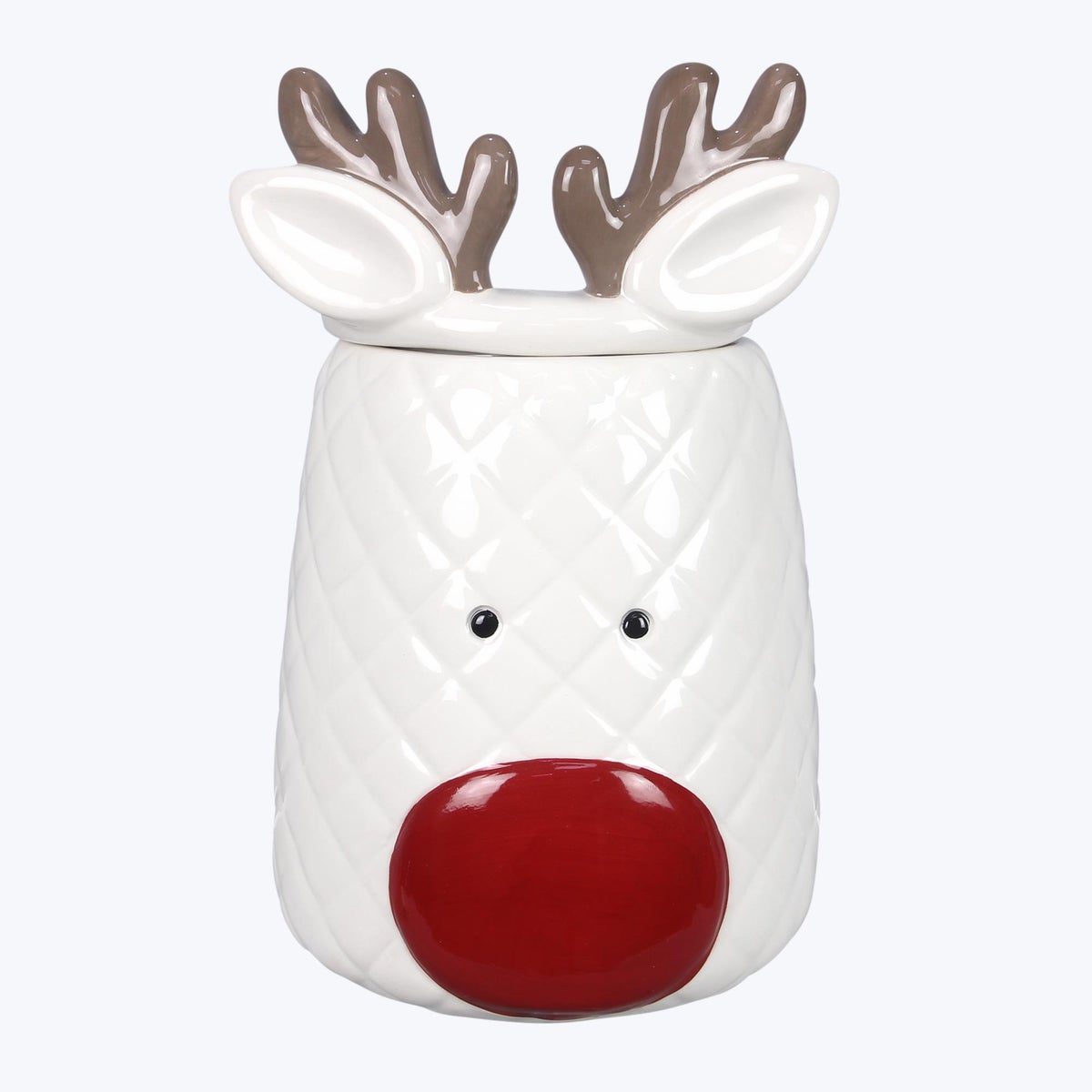 Ceramic Traditional Christmas Reindeer Goodie Jar