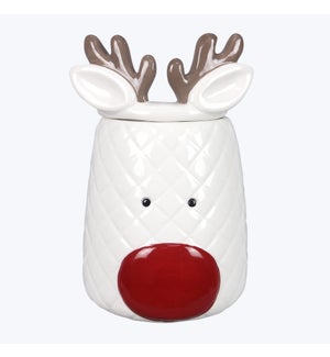 Ceramic Traditional Christmas Reindeer Goodie Jar