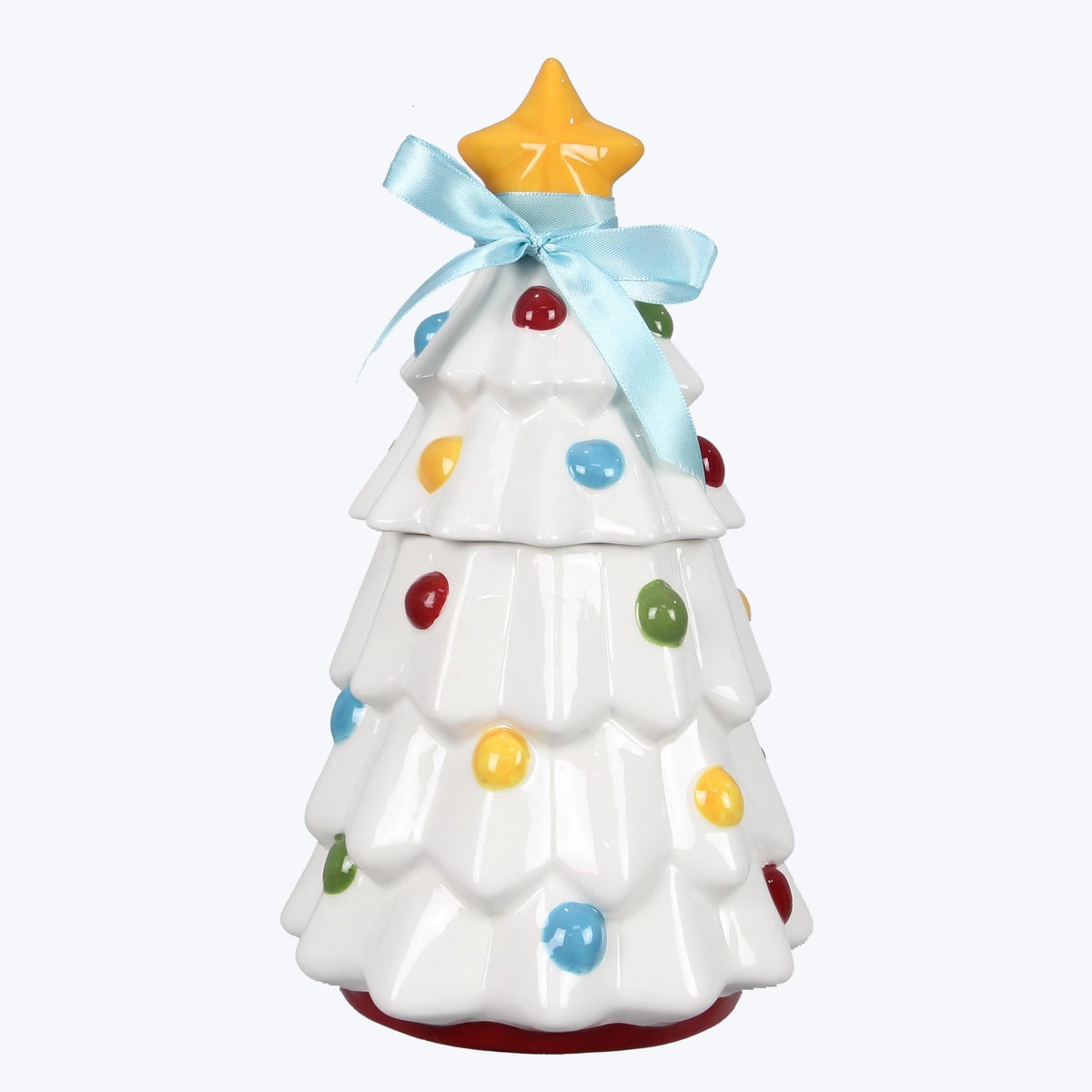 Ceramic Colorful Christmas Tree Cookie Jar