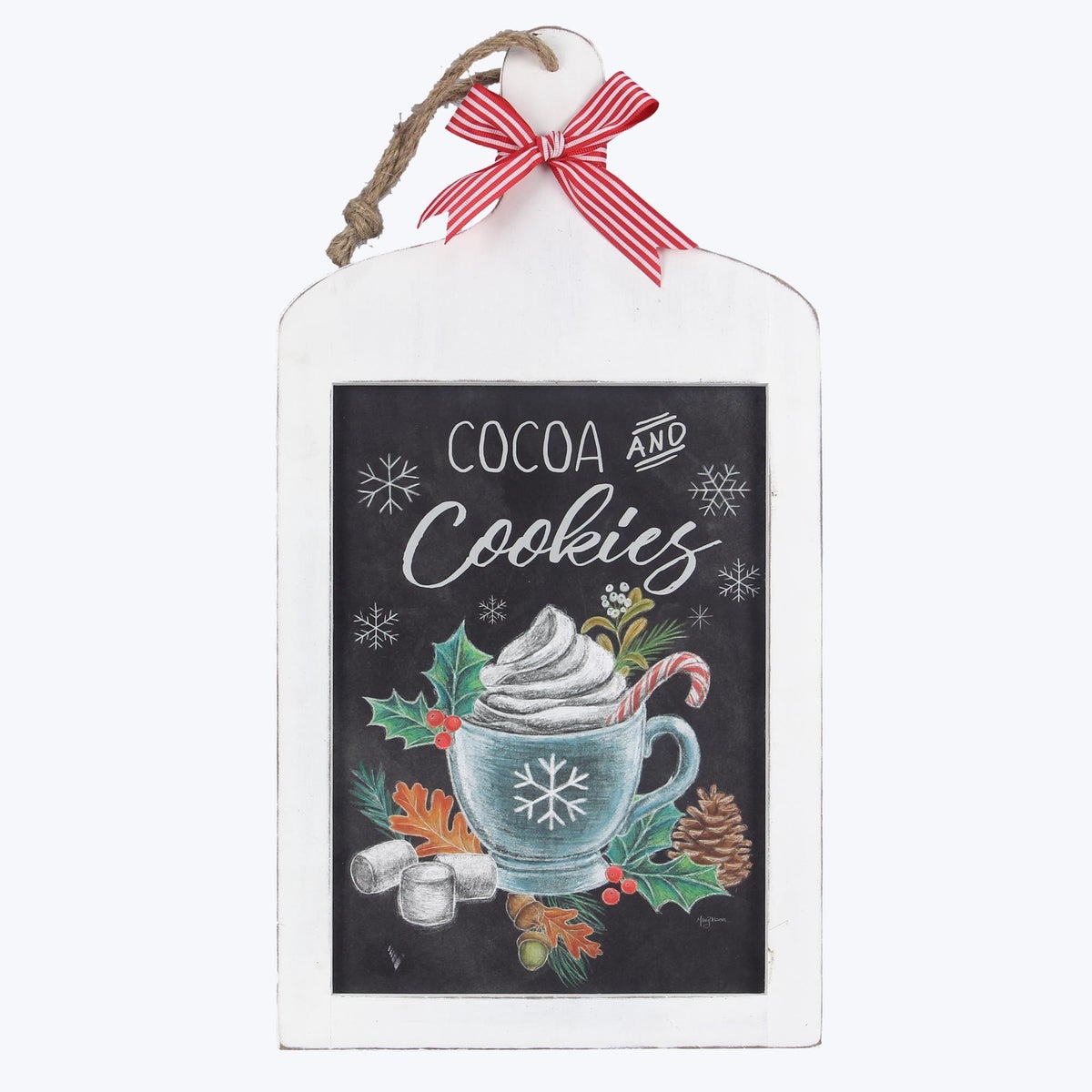 Wood Cocoa and Cookies Breadboard Shaped Tabletop/Wall Sign