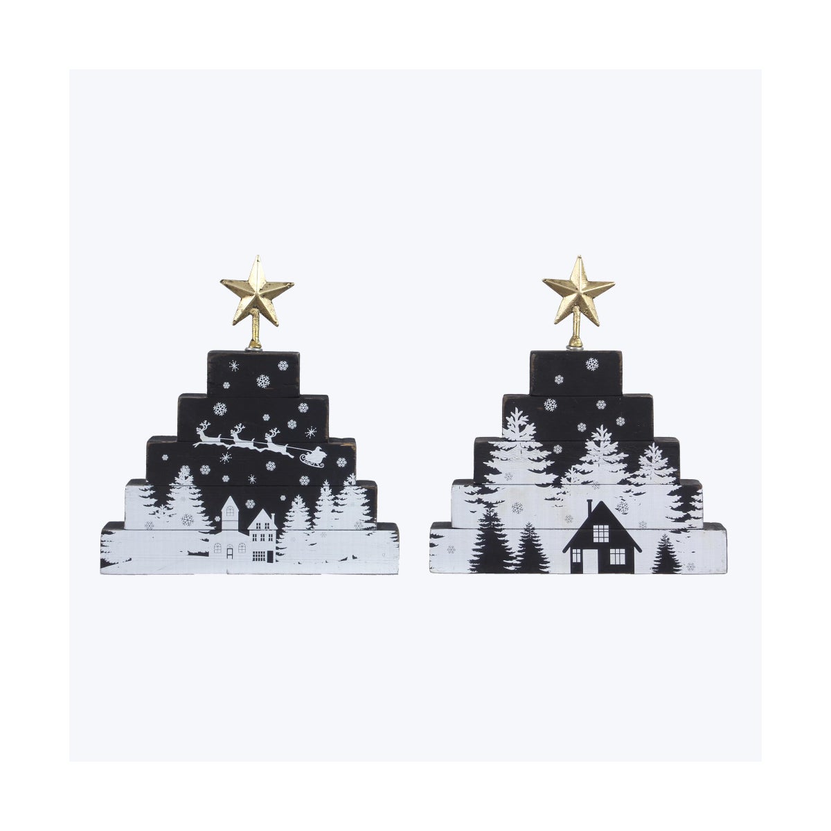 Wood Twas the Night Tabletop Christmas Nativity Scene 2 Ast