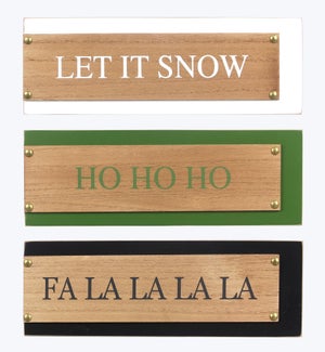 Wood Twas the Night Tabletop Sign, 3 Ast