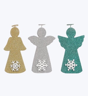 Wood Frosty Winter Tabletop Photo Holder, 3 Ast