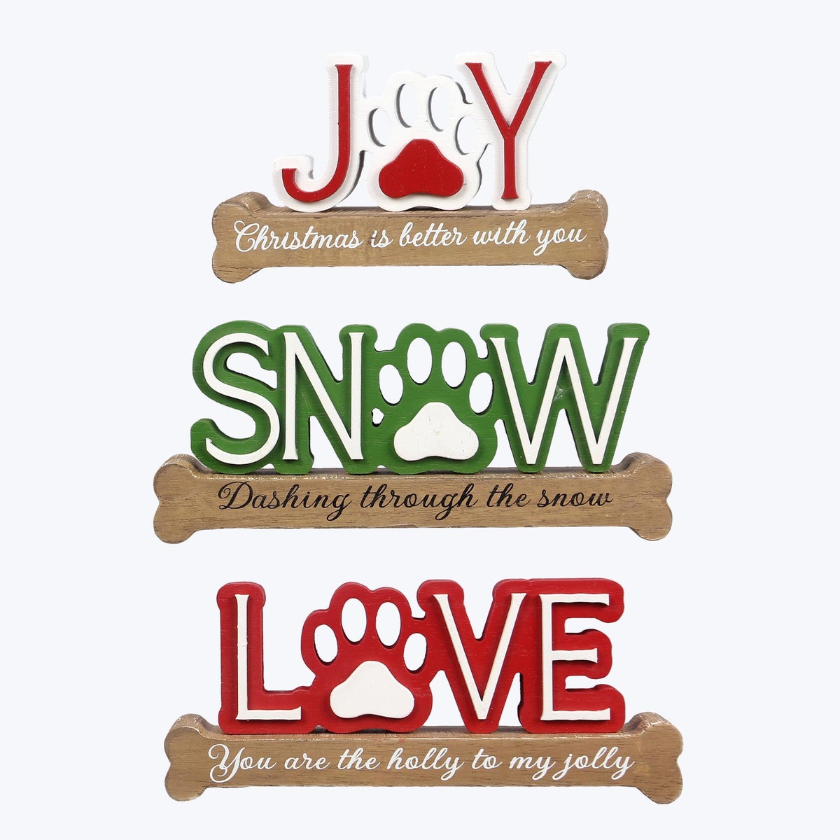 Wood Winter Whimsy Tabletop Sign, 3 Ast