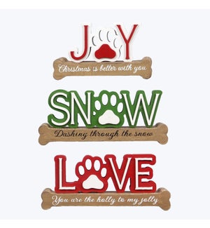 Wood Winter Whimsy Tabletop Sign,3 Ast
