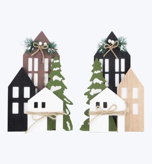 Wood Twas the Night Tabletop Sign, 2 Ast