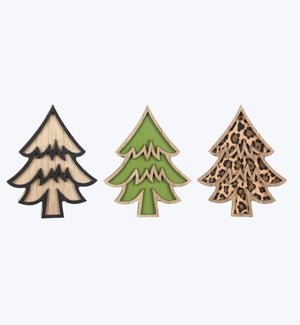 Wood Christmas Leopard Tabletop Sign, 3 Ast