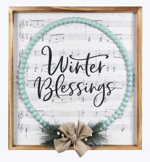 Wood Frosty Christmas Winter Blessing Wall Sign