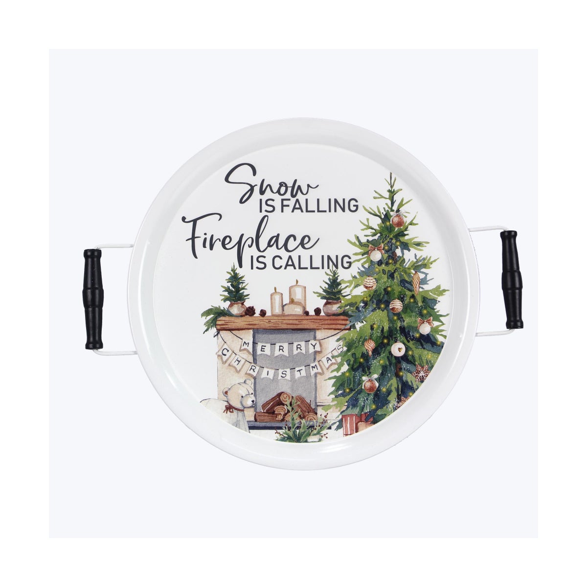 Metal Frosty Winter Serving Tray