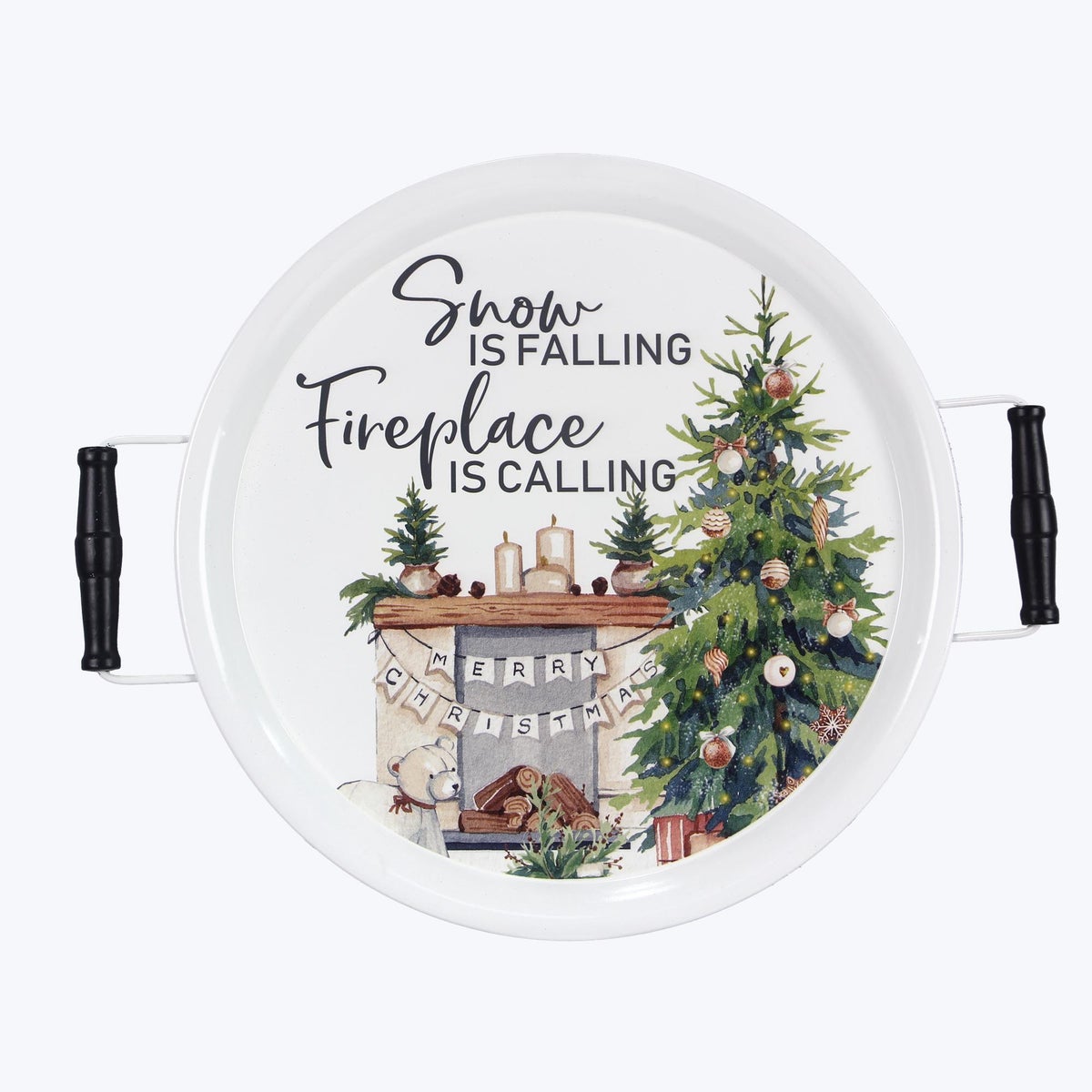 Metal Frosty Winter Serving Tray