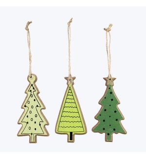 Fiberboard Colorful Christmas Ornaments, 3 Ast
