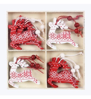 Fiberboard Red & White Traditional Ornaments 12pc. Set