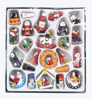 Fiberboard Colorful Christmas Ornaments 24/Set