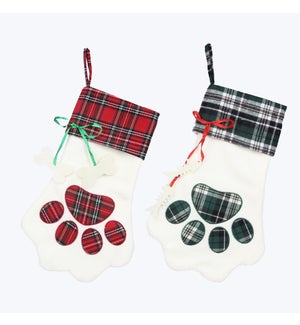 Fabric Pet Ornament/Stocking, 2 Ast.