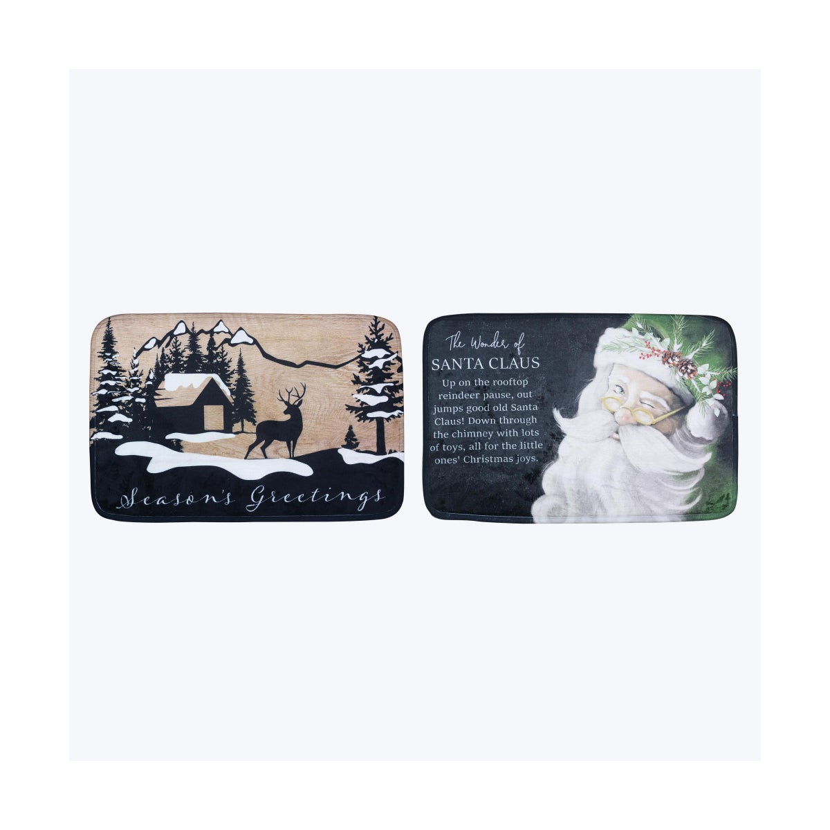 Polyester Twas the Night Christmas Mat 2 Ast