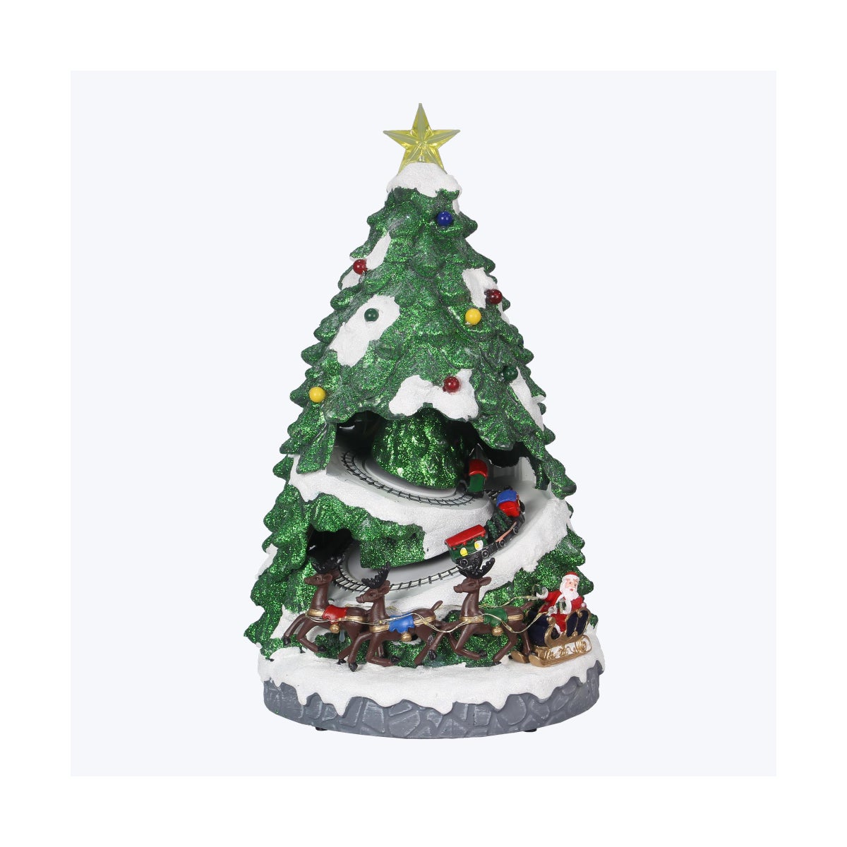 Resin Traditional Christmas Tabletop Battery Operated Train with LED Decor