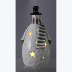 Ceramic Twas the Night Snowman with LED Light