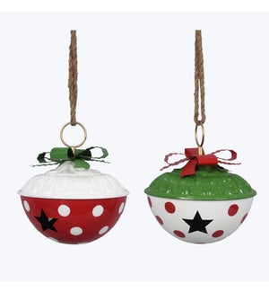 Metal Winter Whimsy Christmas Bell Ornament, 2 Ast