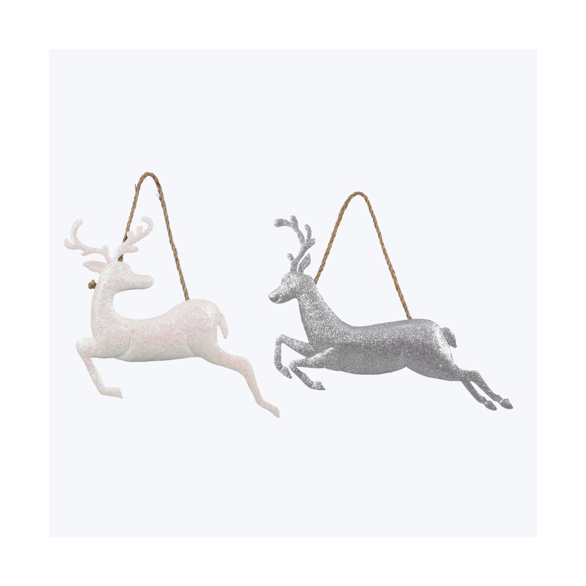 Frosty Winter Reindeer Metal Wall Art 2 Ast