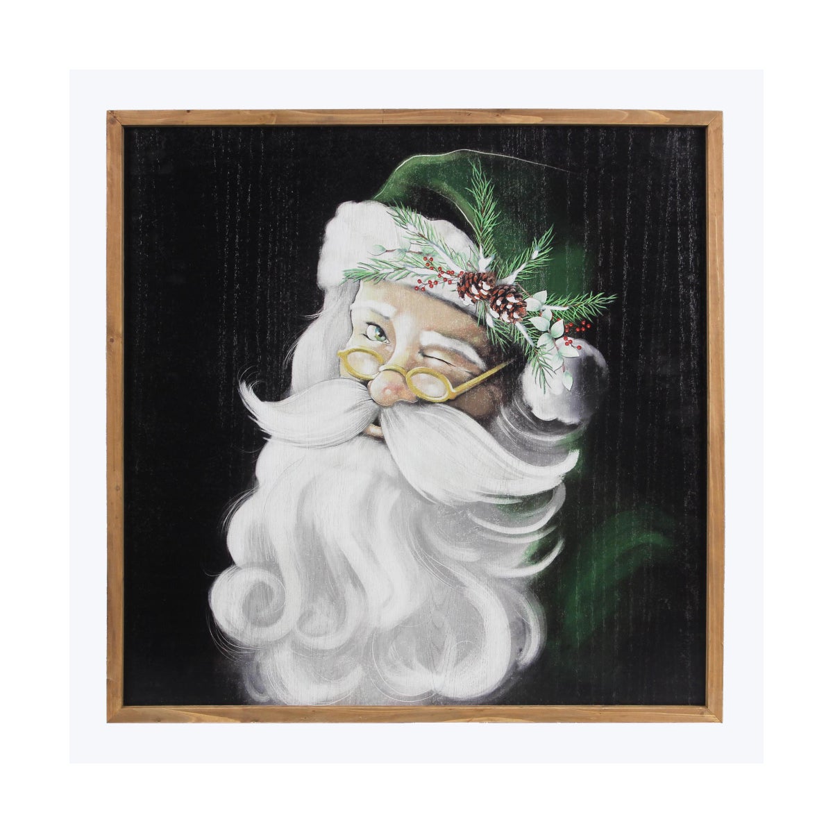 Wood Framed Twas the Night Santa Wall Portrait