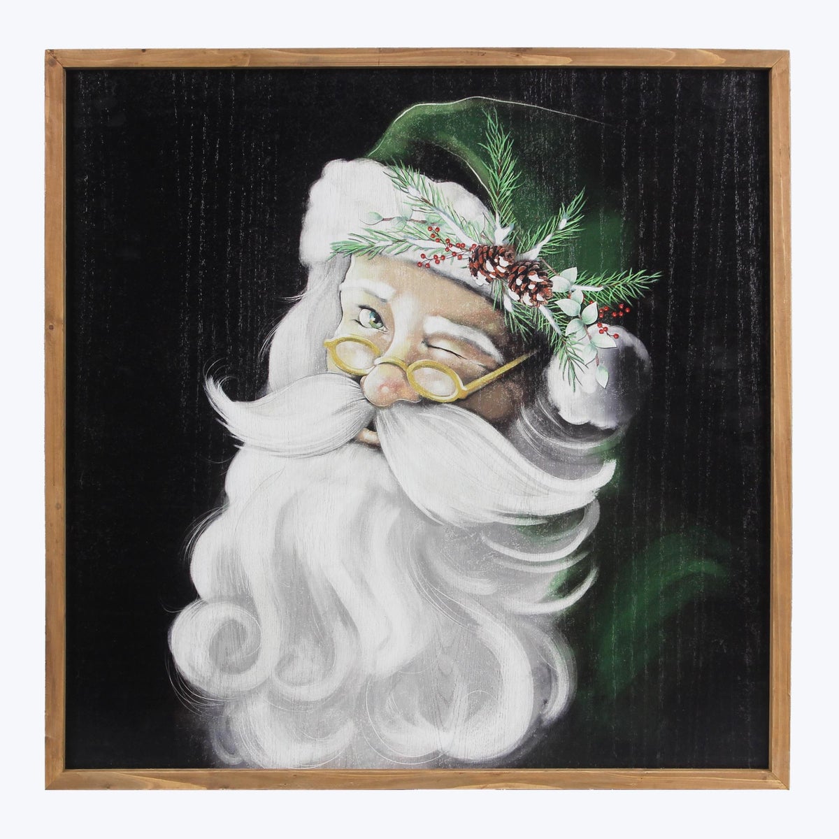 Wood Framed Twas the Night Santa Wall Portrait