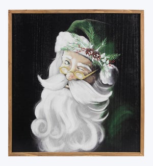 Wood Framed Twas the Night Santa Wall Portrait