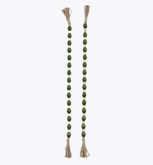 Wood Twas the Night String Blessings Beads. 2 Ast.