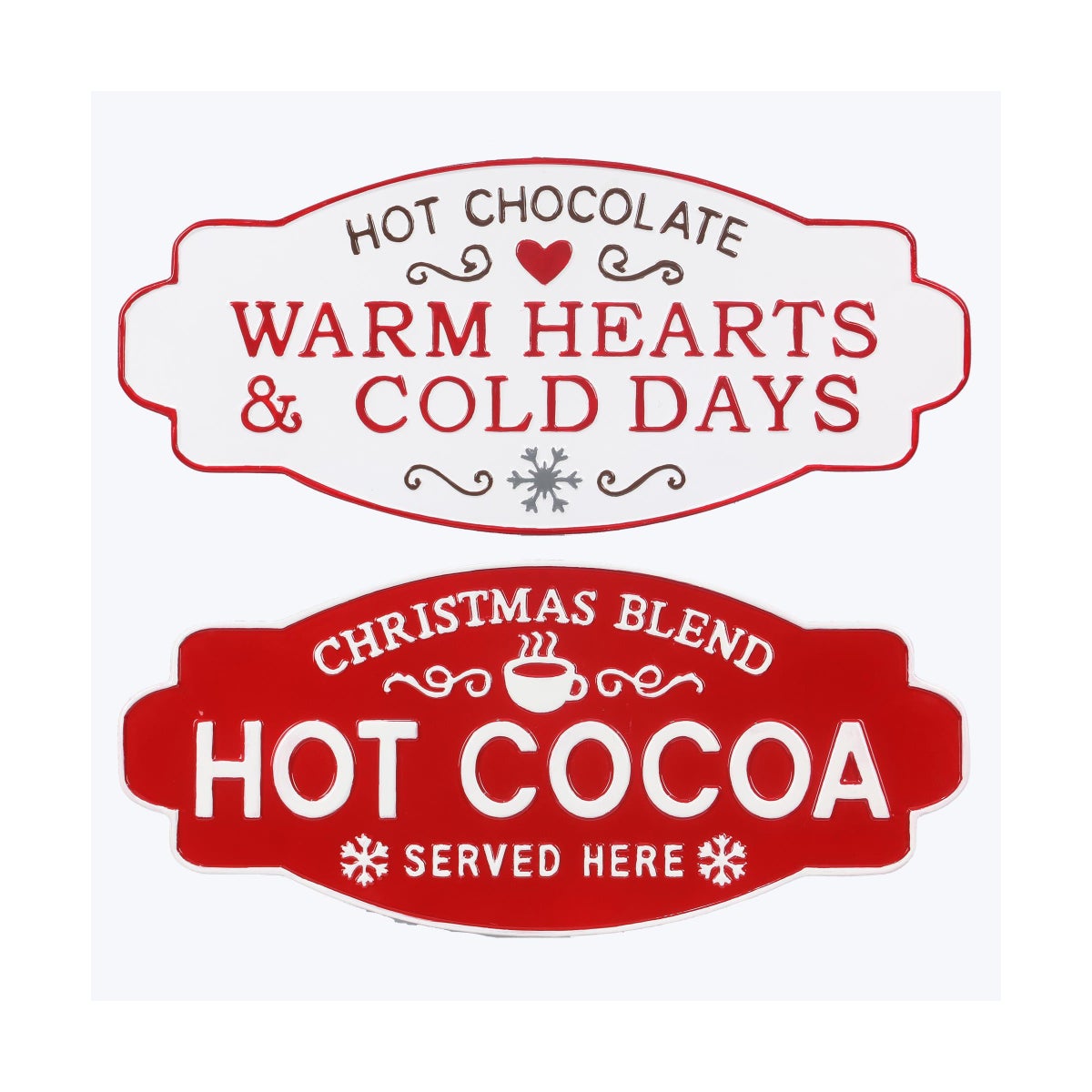Metal Cocoa and Cookies Wall Signs, 2 Ast