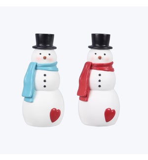 Resin Colorful Christmas Snowman, 2 Ast