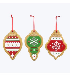 Resin Cocoa and Cookies Christmas Ornaments, 3 Ast.