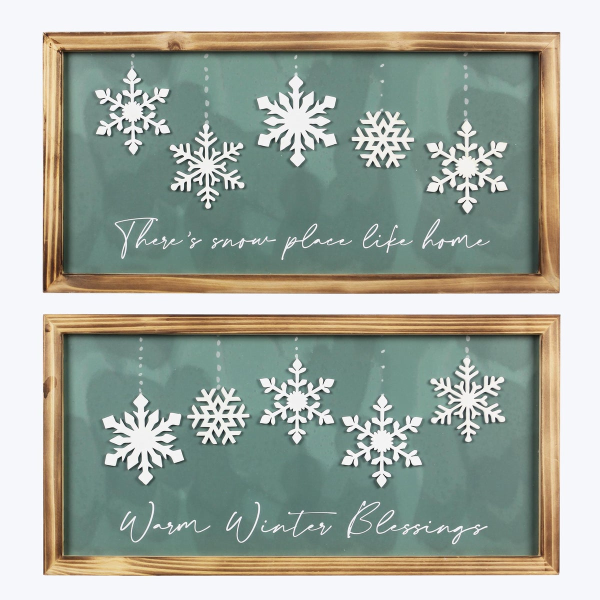Wood Frosty Winter Wall Sign, 2 Ast