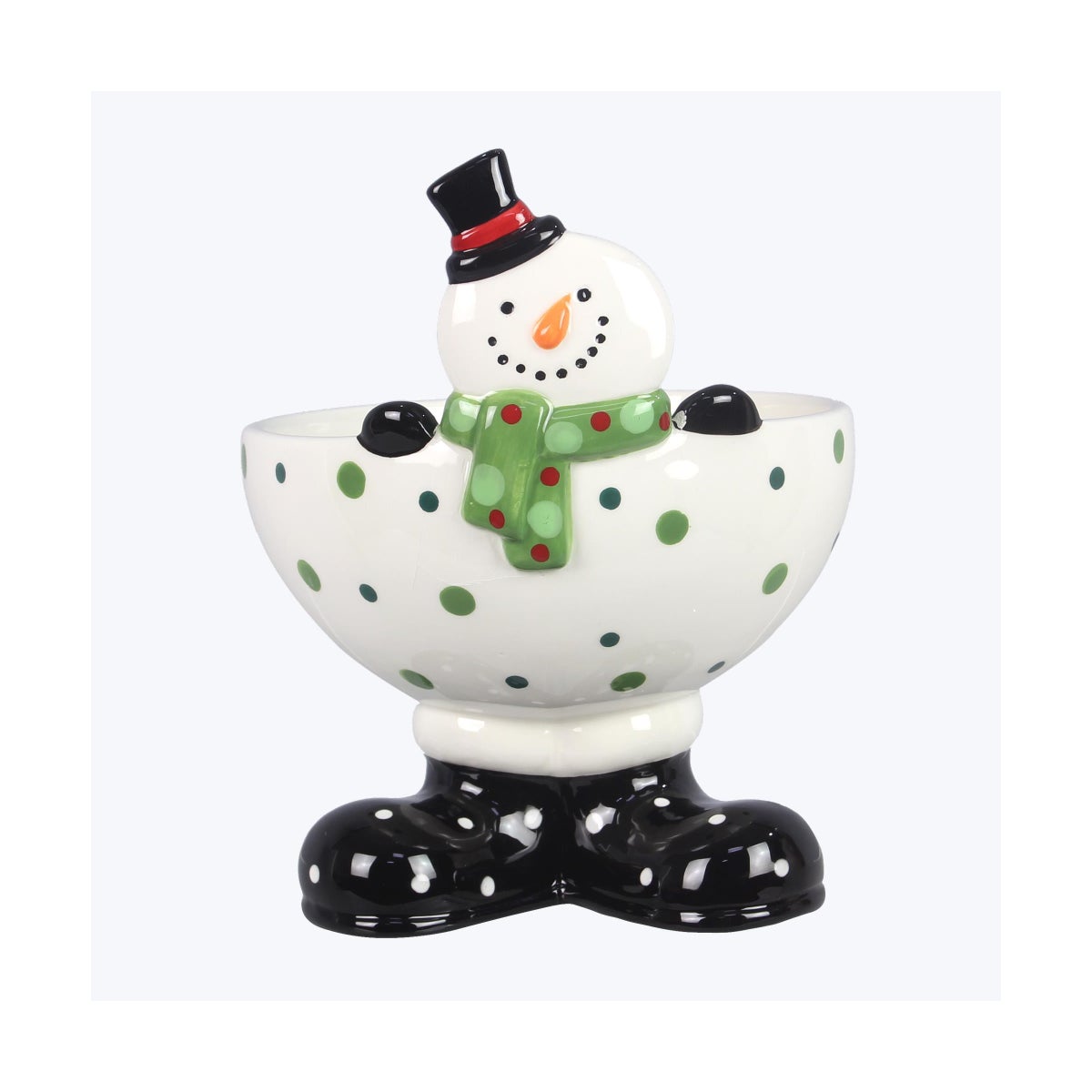 Ceramic Winter Whimsy Snowman Bowl