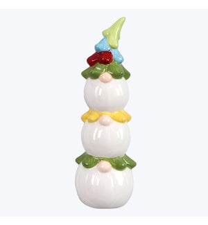 Ceramic Colorful Christmas Stacked Gnome