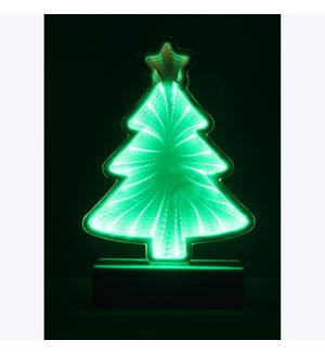 Acrylic Winter Whimsy Christmas Tree Tabletop Sign With LED Lights