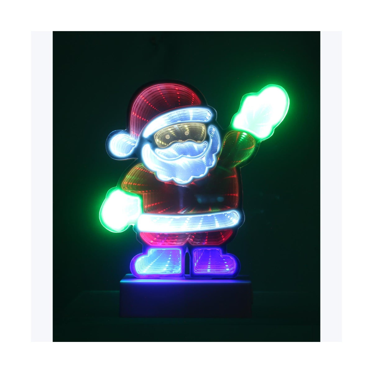 Acrylic Winter Whimsy Santa Tabletop Sign with LED Lights