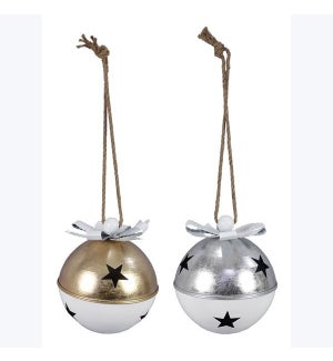 Metal Christmas Bell Ornament 2 Ast