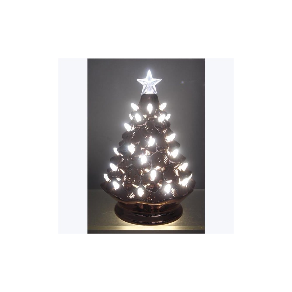 Ceramic Rose Gold Christmas Tree LED