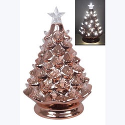 Ceramic Rose Gold Christmas Tree LED
