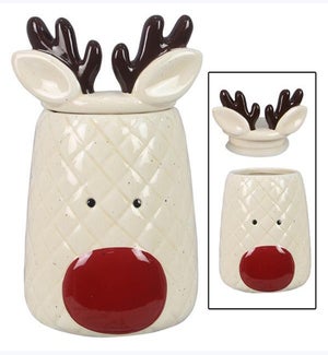 Ceramic Traditional Christmas Reindeer Goodie Jar